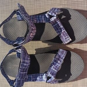Time and Tru Purple Tie-Dye Sport Sandals